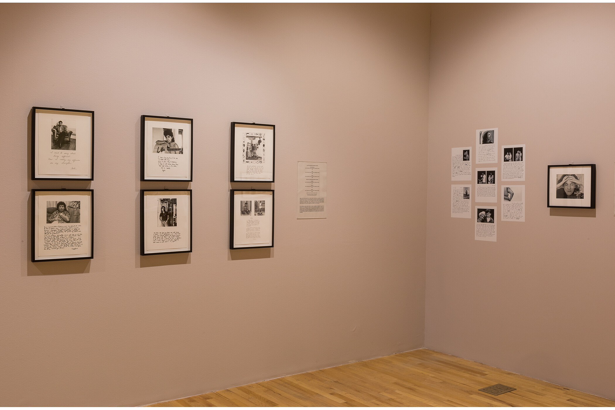 Photo of two gallery walls of fourteen pieces of art