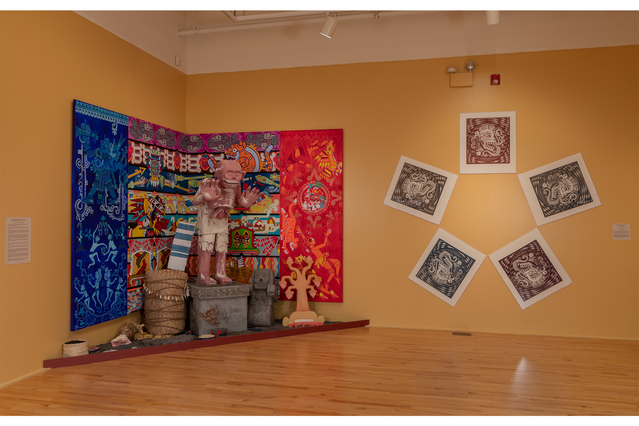 The artwork on display in the first gallery of the exhibition.