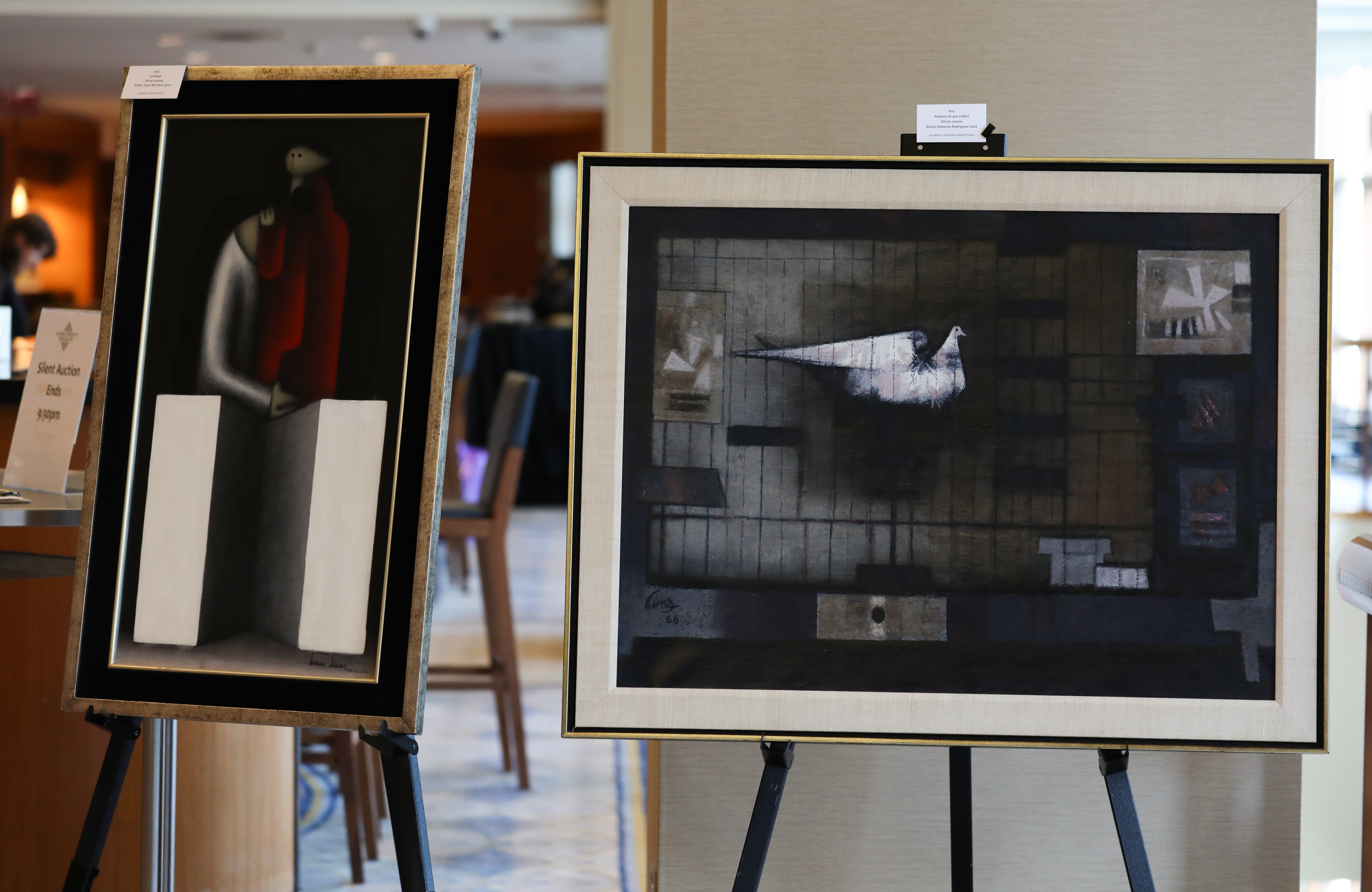 Art for bidding at the Gala Silent Auction