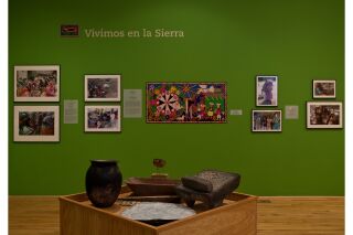 Photo of one gallery wall and 3-D artifacts