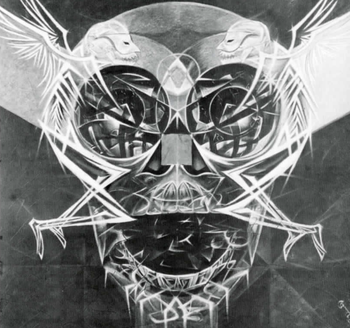 Black and white image from exhibition announcement