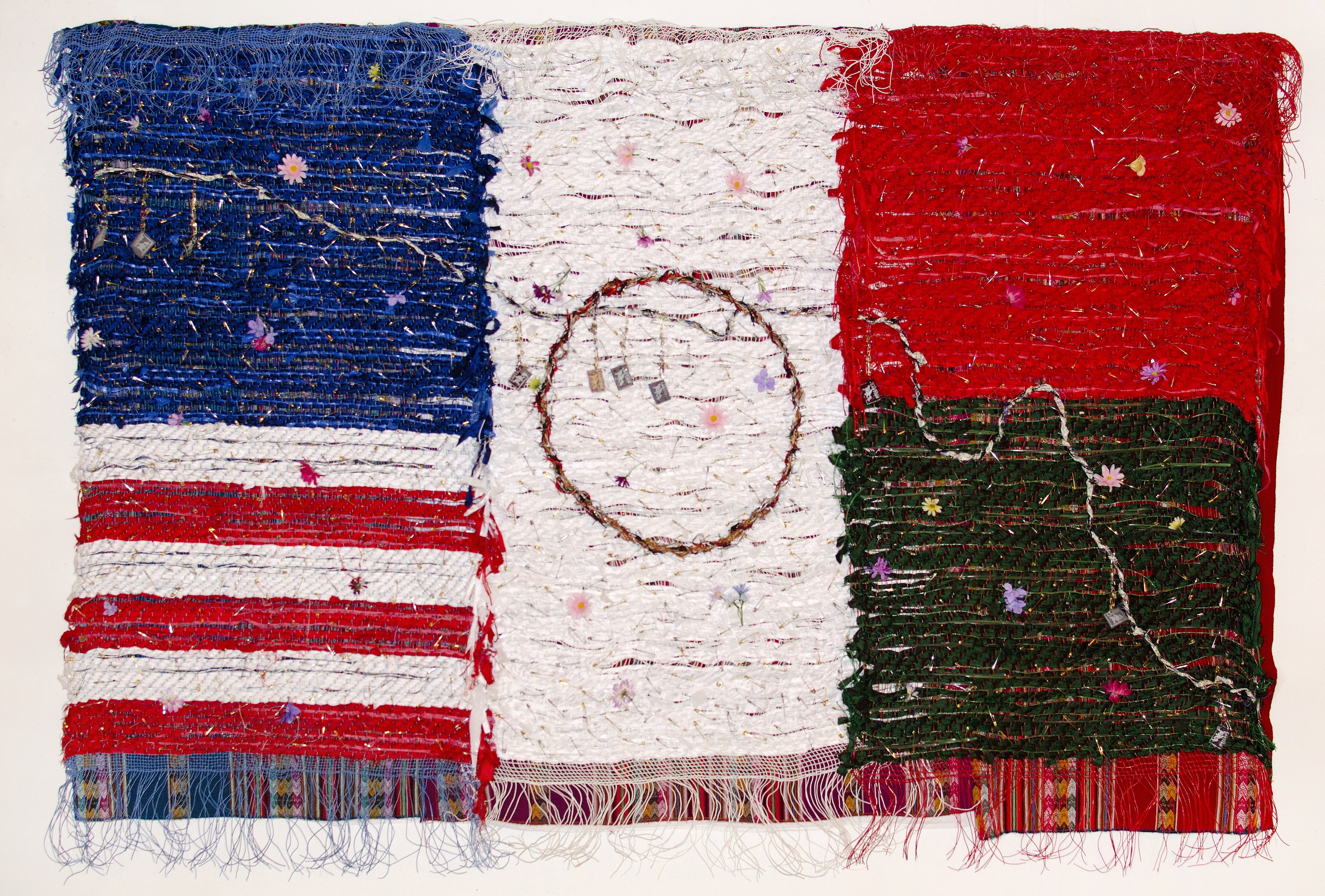 Close up shot of woven piece